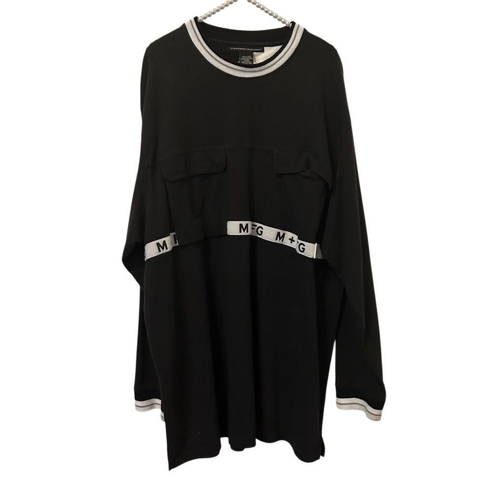 Vtg Le Jean De Marithe & Francois Girbaud Mens Black Pullover 3XXL goth street